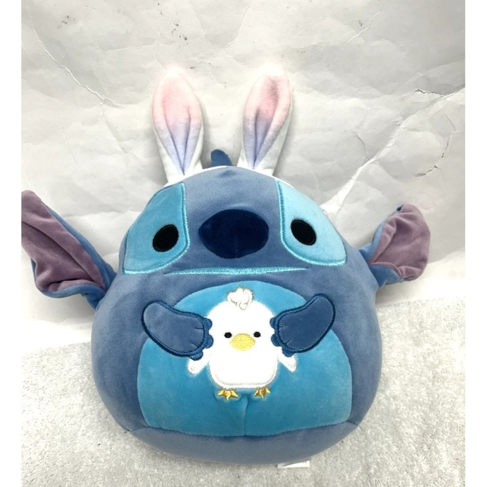 Disney Squishmallows Bunny Stitch Easter Holding Chick 12 In Plush Stuff Toy
